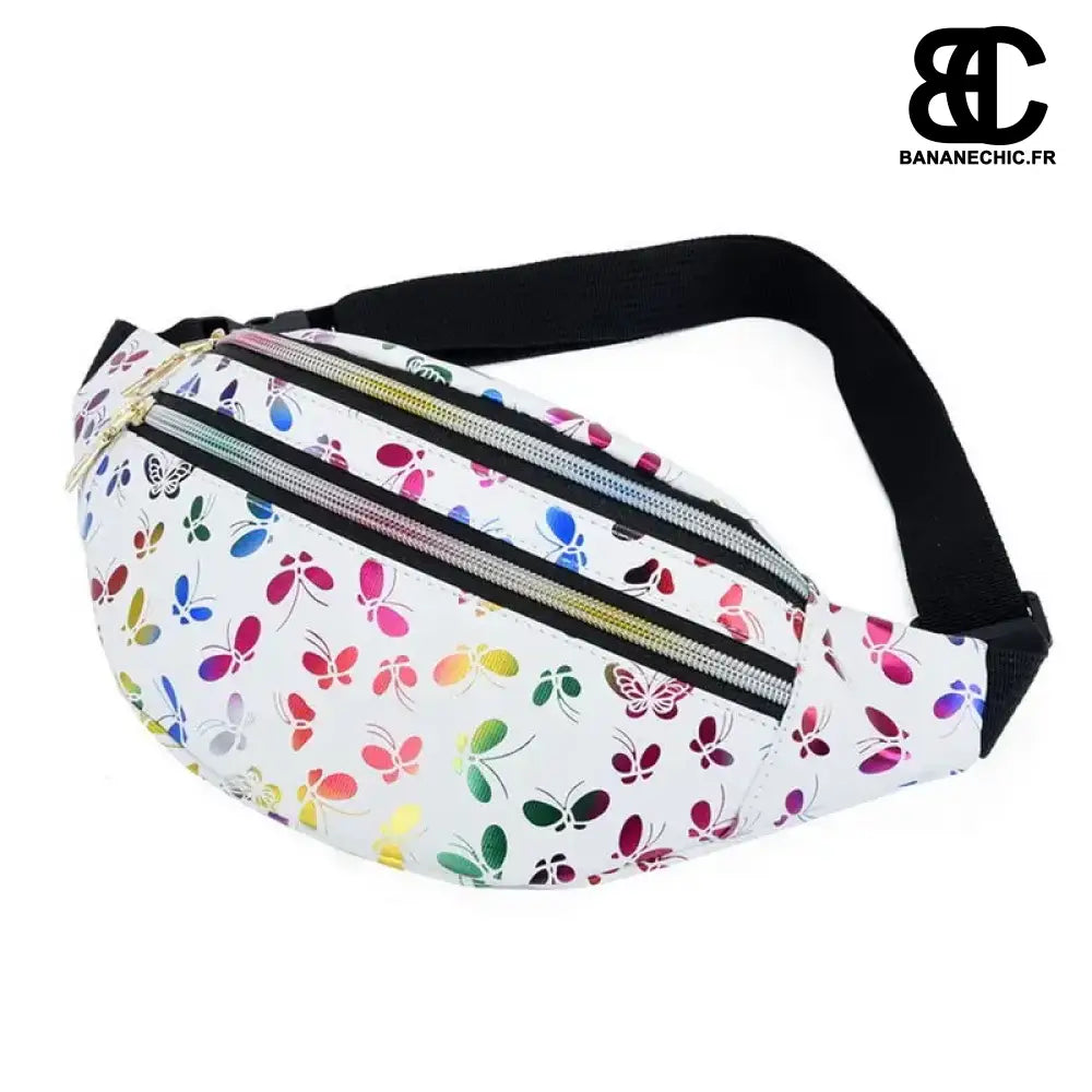 Sac Banane Papillon Mode - Blanc - Sac Banane - Banane Chic