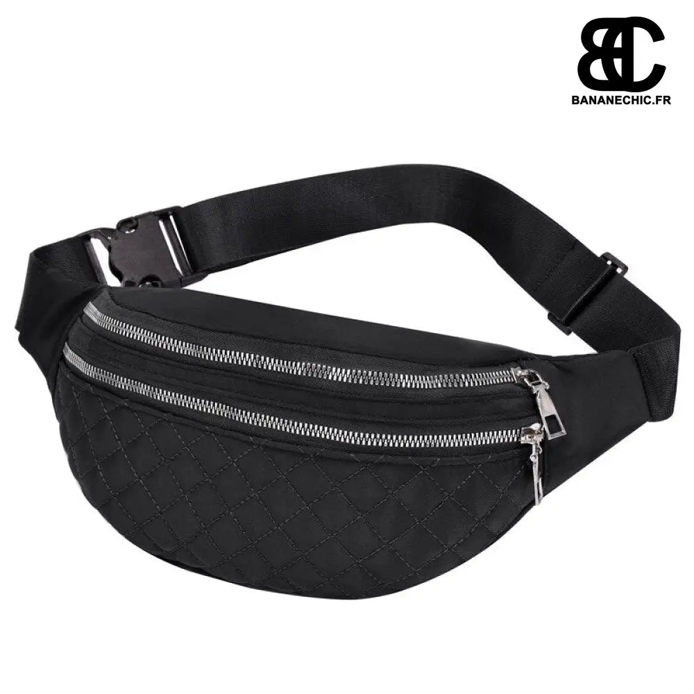 Sac banane quadrillé confortable - Black - Banane - Banane