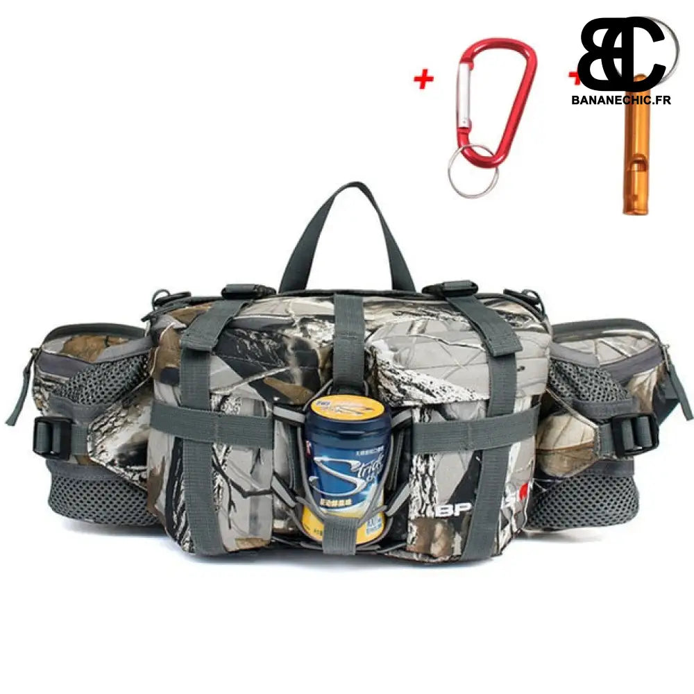 Sac banane randonnée grande taille - Camouflage gris -