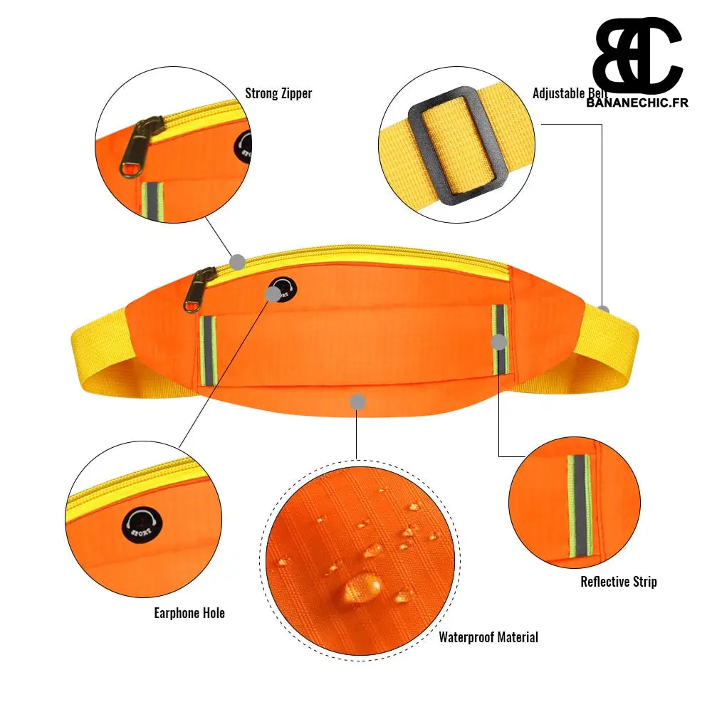 Sac banane réfléchissant sport - banane - Banane Chic ™