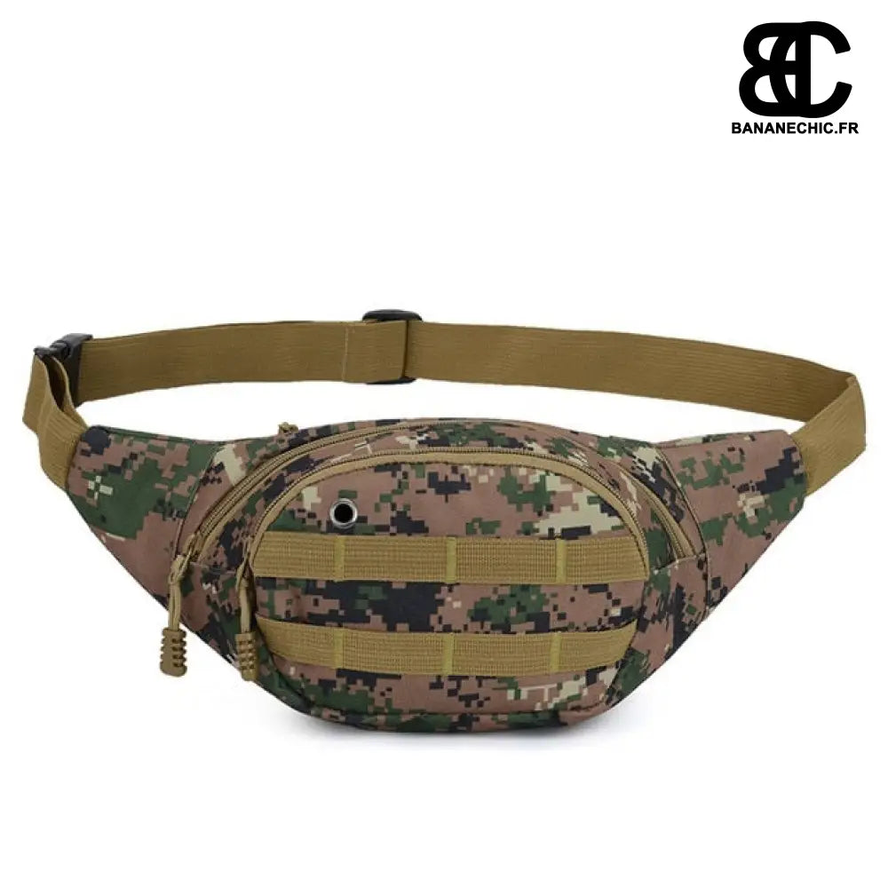 Sac banane rond en cuir - Camouflage marron - Banane -