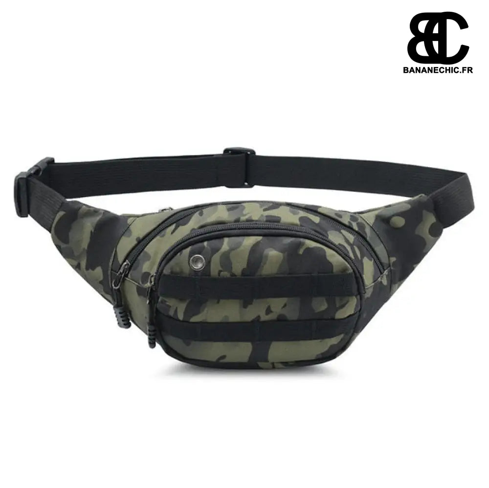 Sac banane rond en cuir - Camouflage vert - Banane - Banane