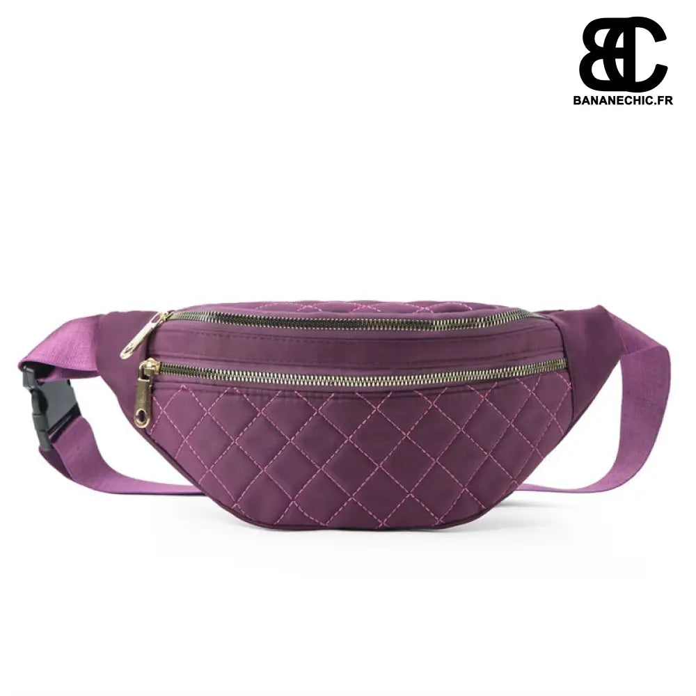 Sac Banane Rouge en Cuir - Violet - 1 - Banane - Banane Chic