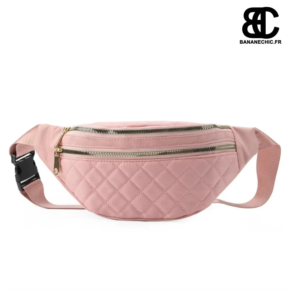 Sac Banane Rouge en Cuir - Rose - 1 - Banane - Banane Chic ™