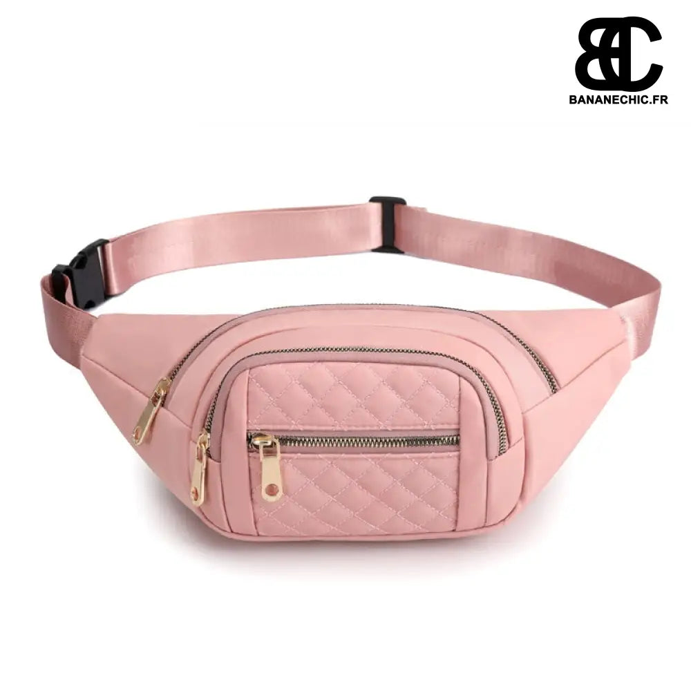 Sac Banane Rouge en Cuir - Rose - 2 - Banane - Banane Chic ™