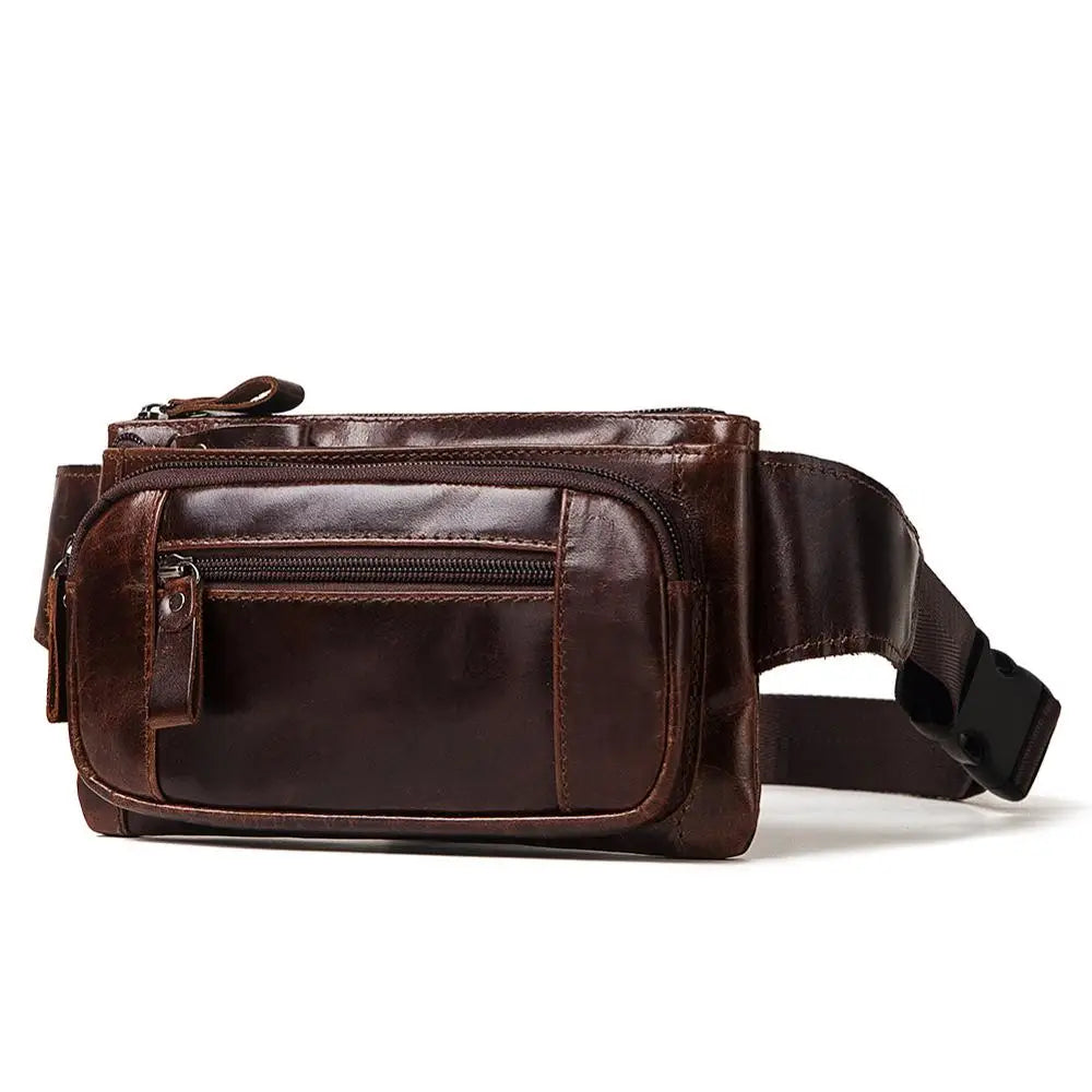 Sac Banane Sacoche Homme - Marron foncé - Sac Banane -