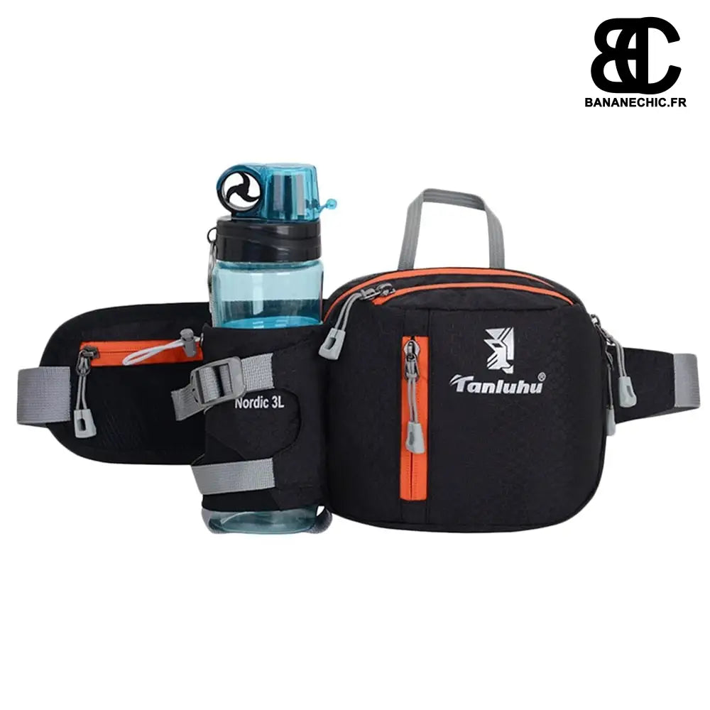 Sac banane sport avec porte bouteille - Black - banane -