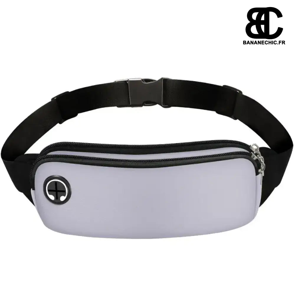 Sac Banane Sport Femme - Sangle Réglable - Gris clair - Sac