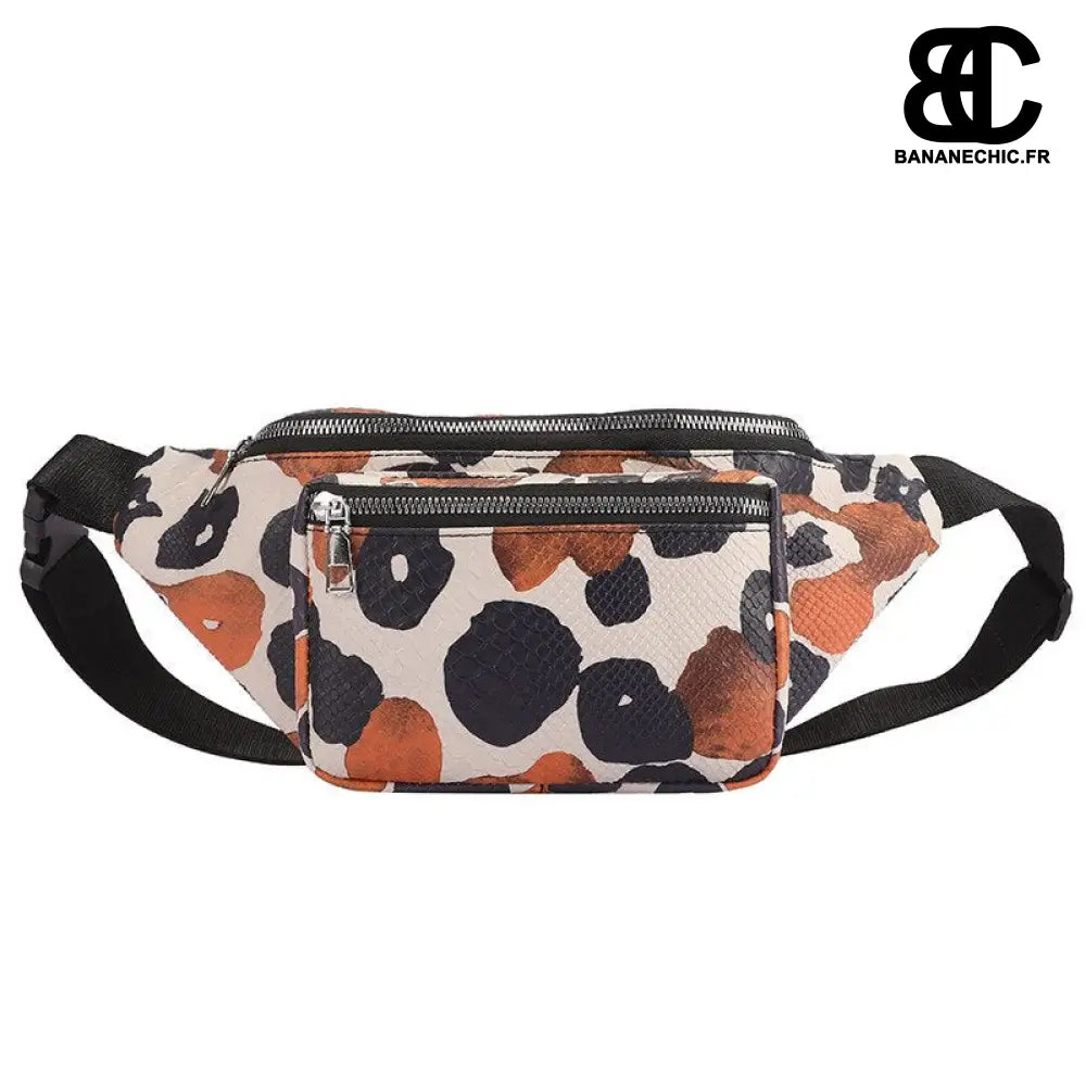 Sac banane stylé gris grand - Marron - Banane - Banane Chic