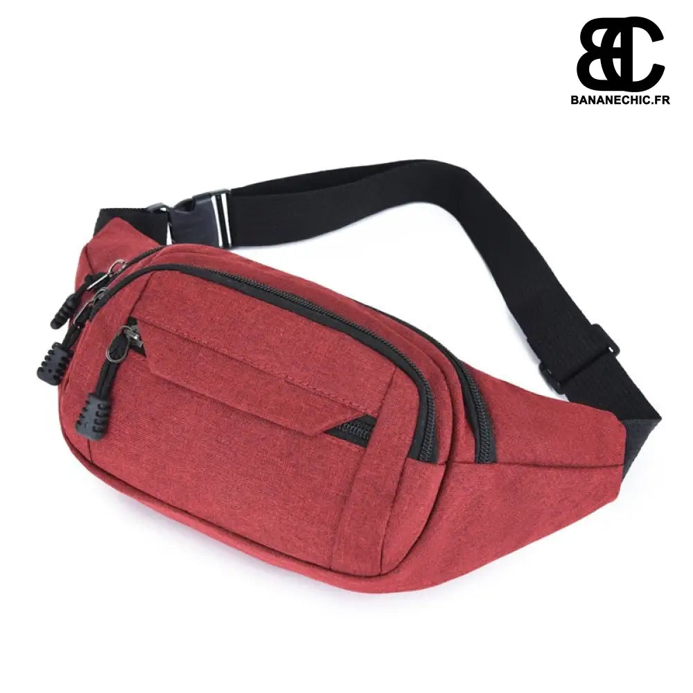 Sac Banane Tissu étanche - Rouge - Sac Banane - Banane Chic