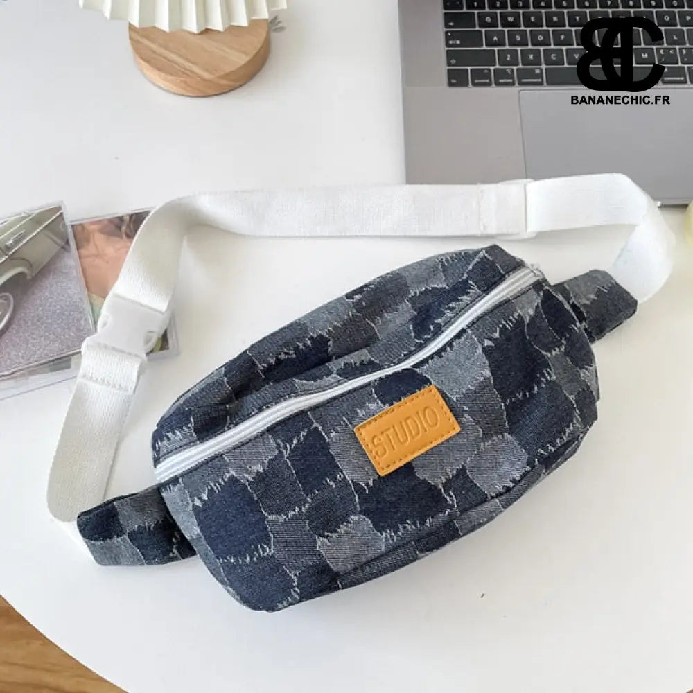 Sac banane tissu vintage femme - Noir - Banane - Banane Chic