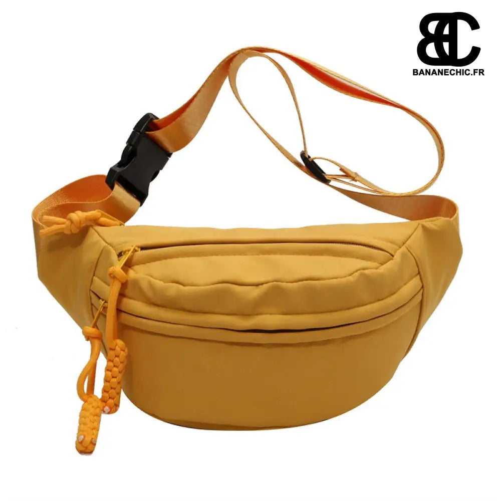 Sac Banane Toile Noir Simple - Jaune - Sac Banane - Banane