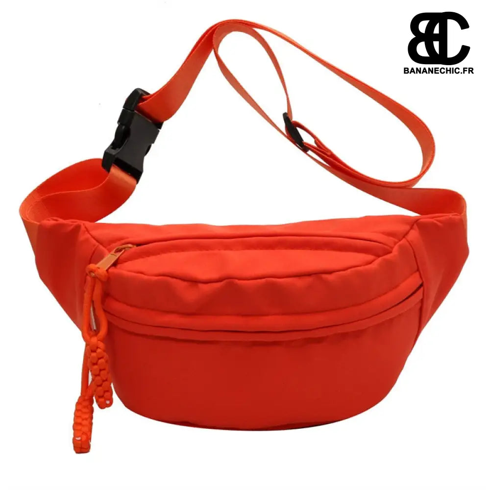 Sac Banane Toile Noir Simple - Rouge - Sac Banane - Banane