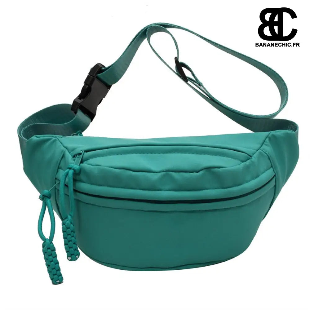 Sac Banane Toile Noir Simple - Turquoise - Sac Banane -