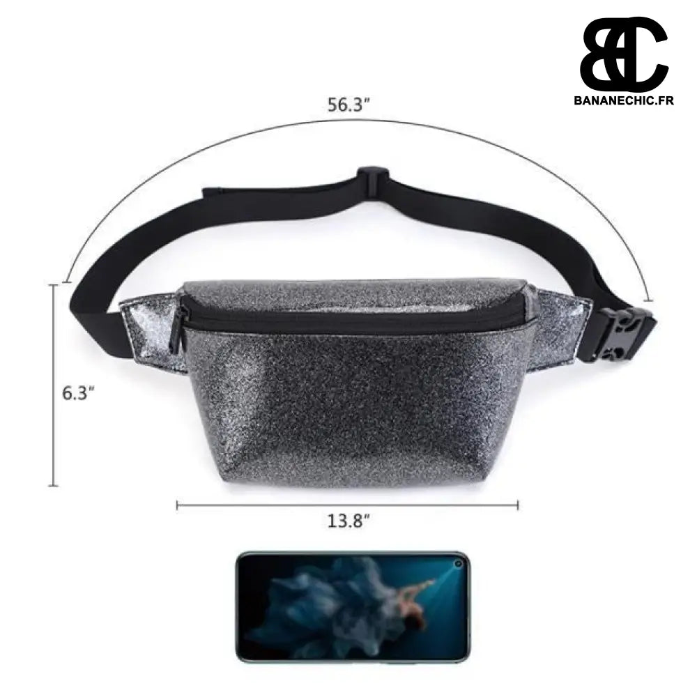 Sac banane transparent femme - Noir - Banane - Banane Chic ™