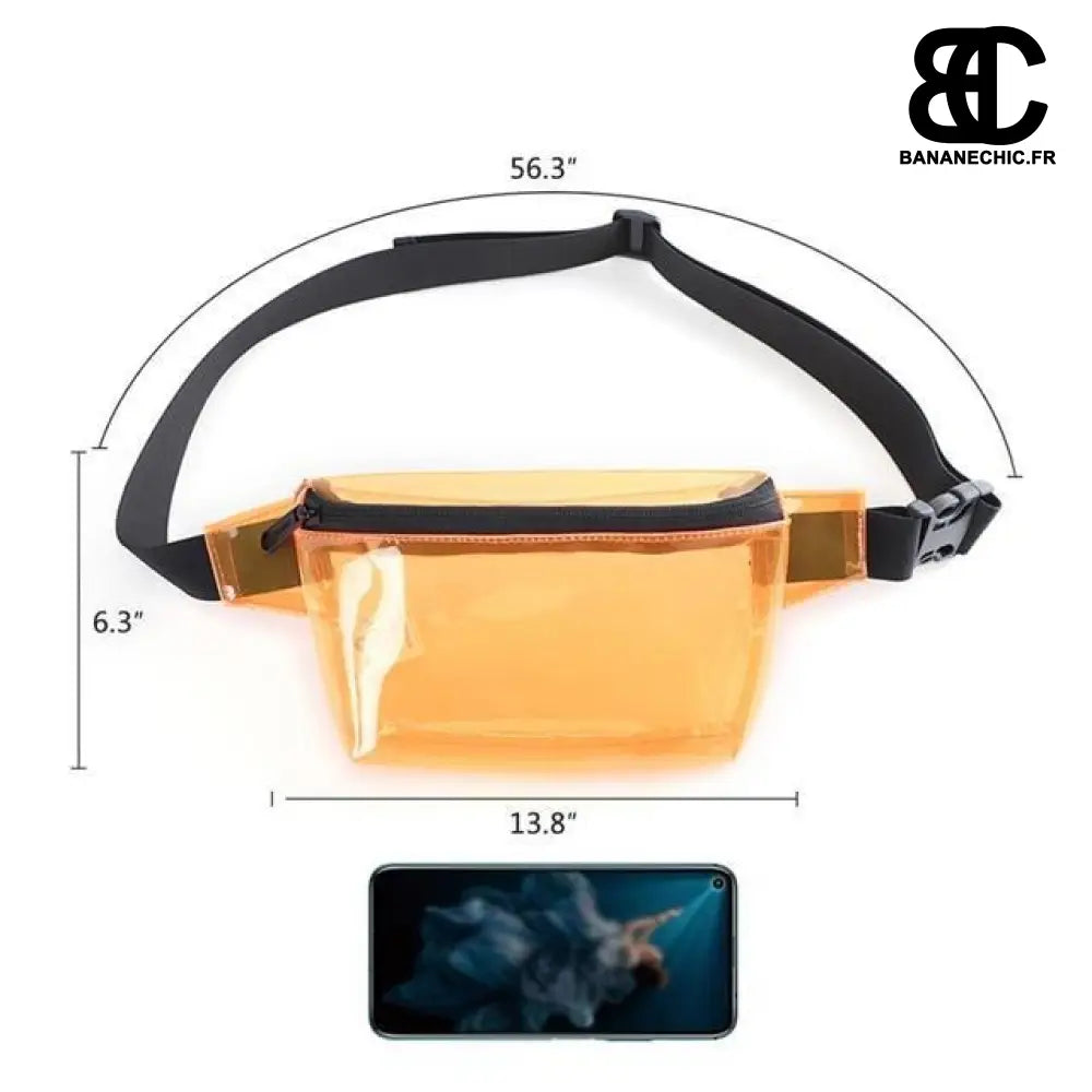 Sac banane transparent femme - Orange - Banane - Banane Chic