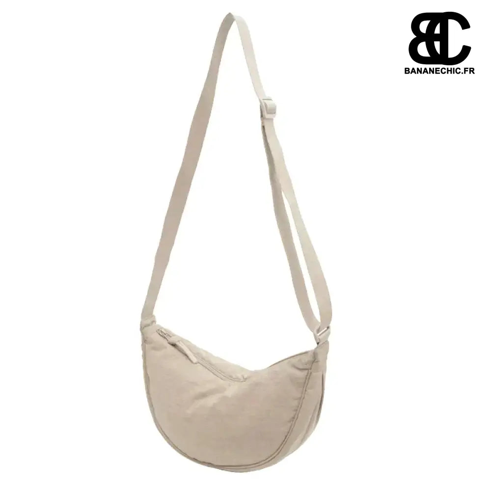 Sac banane vert en bandoulière souple - Beige - banane -