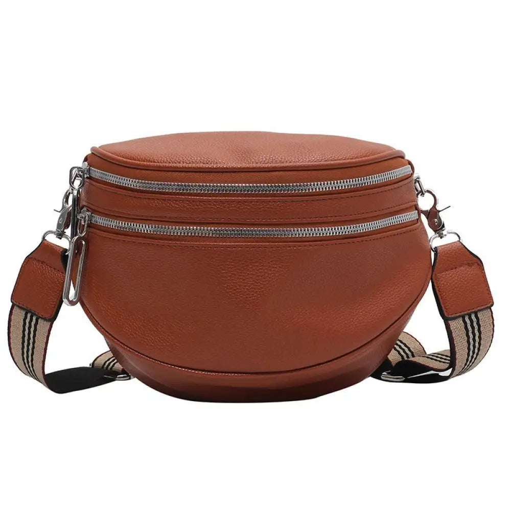 Sac Bandoulière Banane Femme - Marron foncé - Sac Banane -