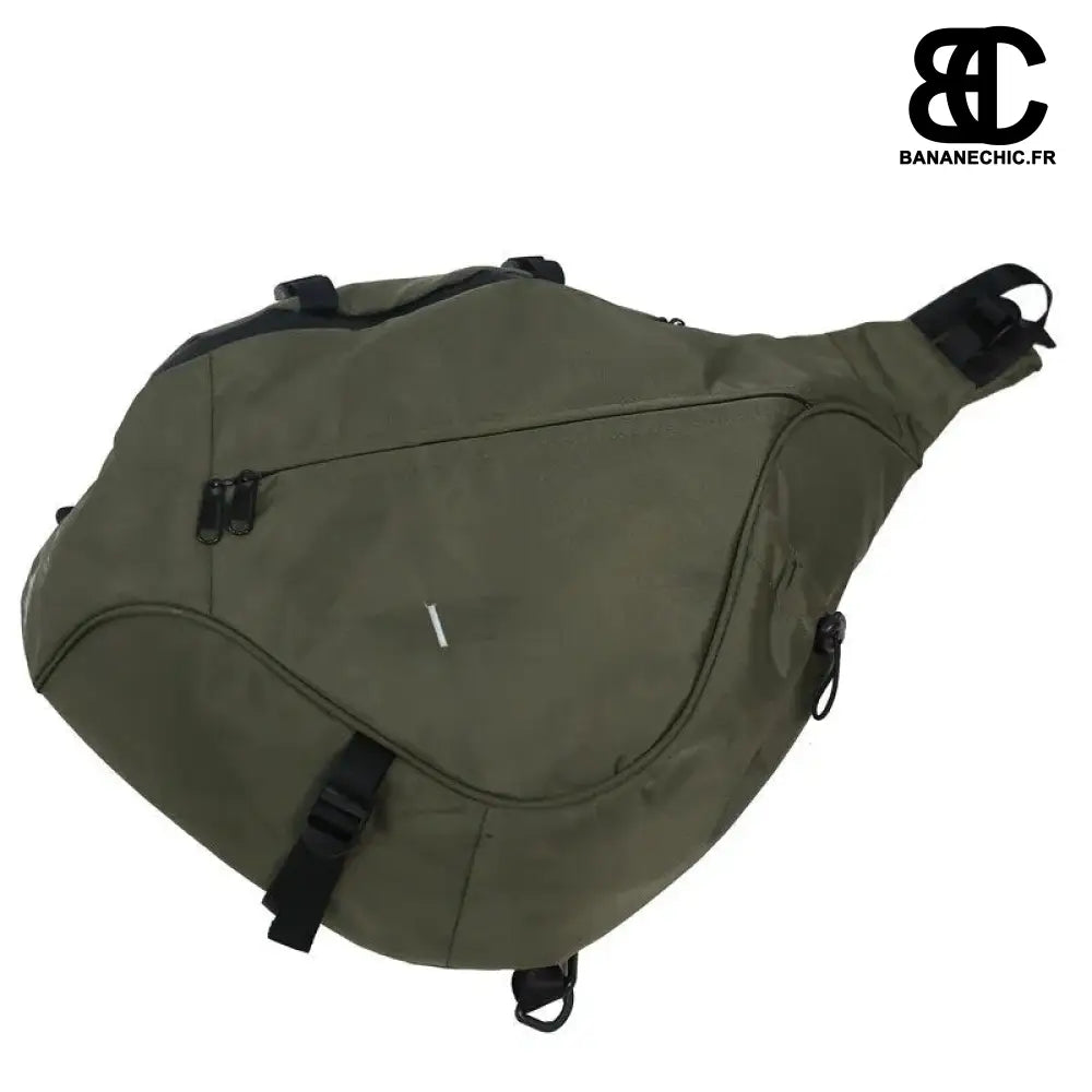 Sac bandoulière banane oversize en cuir noir - banane -