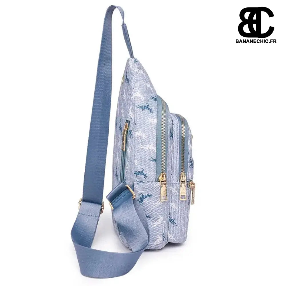Sac bandoulière bleu fille en cuir - banane - Banane Chic ™