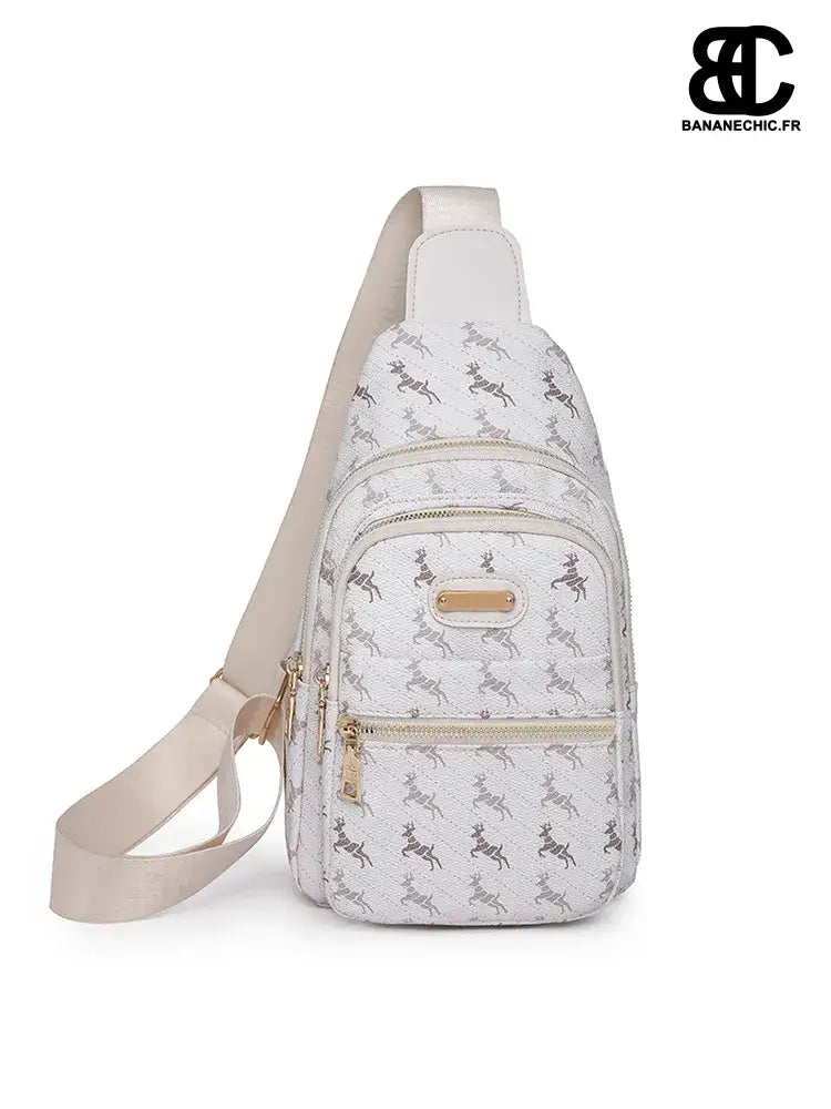 Sac bandoulière bleu fille en cuir - Blanc - banane - Banane