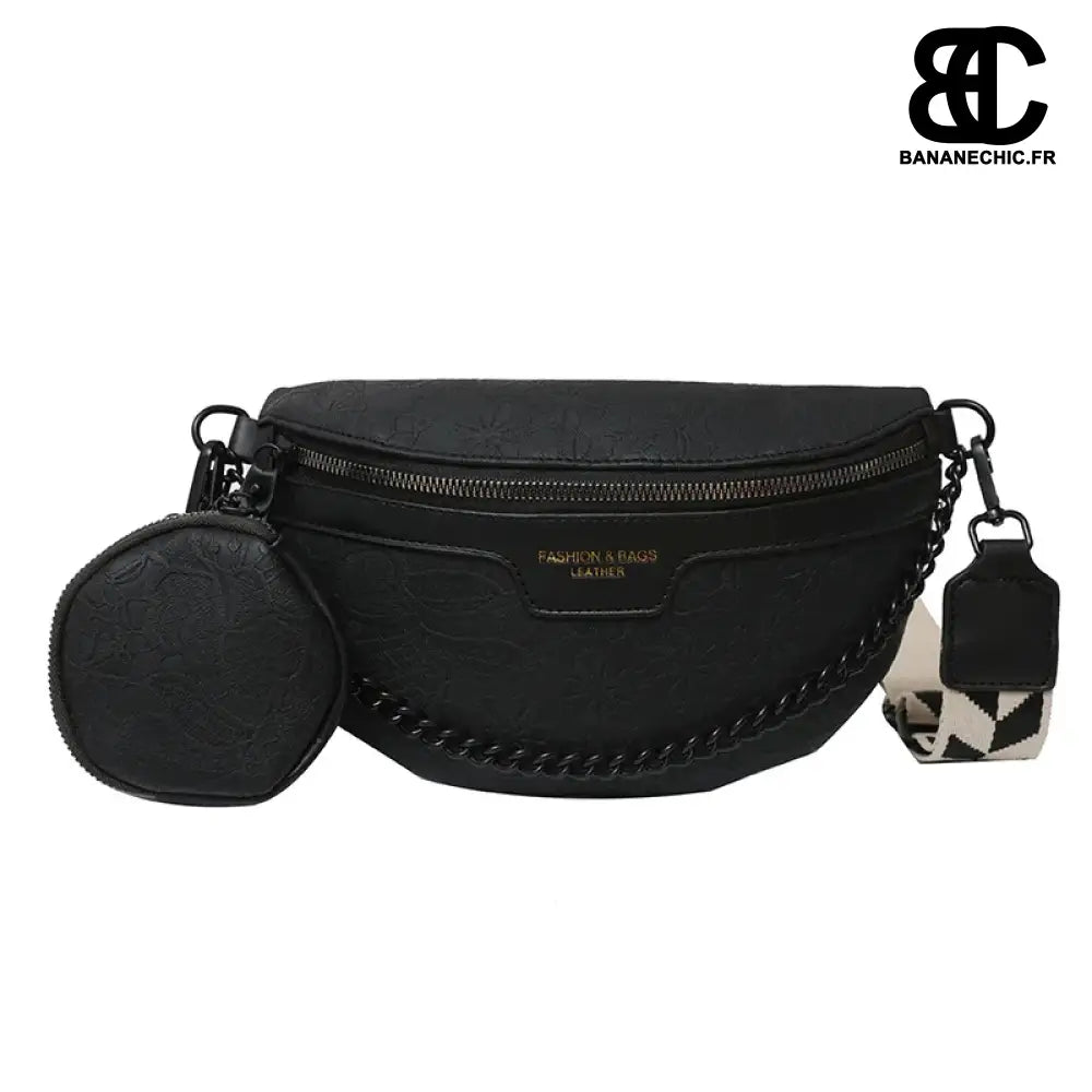 Sac bandoulière bleu relief - Noir - banane - Banane Chic ™