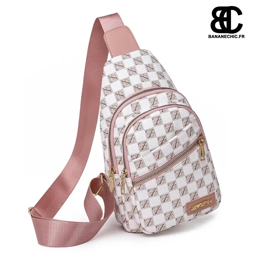 Sac bandoulière damier blanc étanche - banane - Banane Chic
