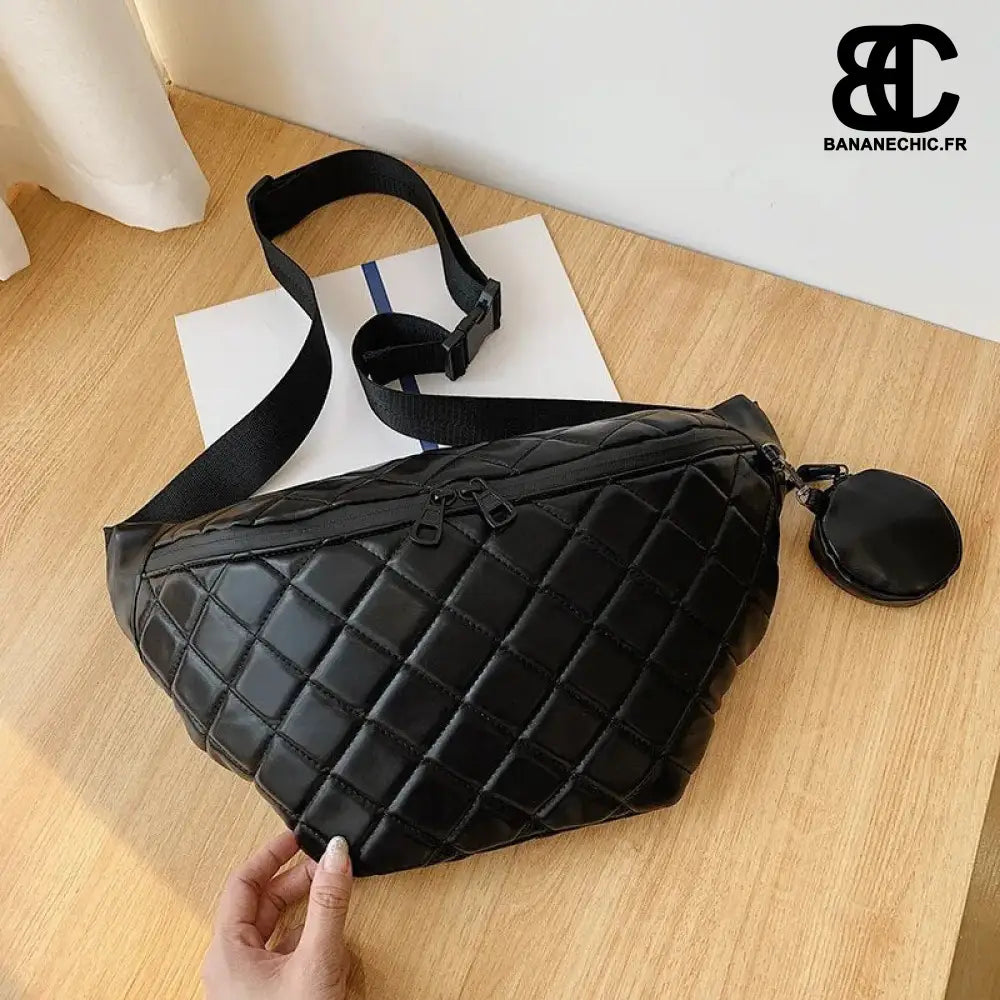Sac bandoulière femme oversize XXL - Noir - banane - Banane