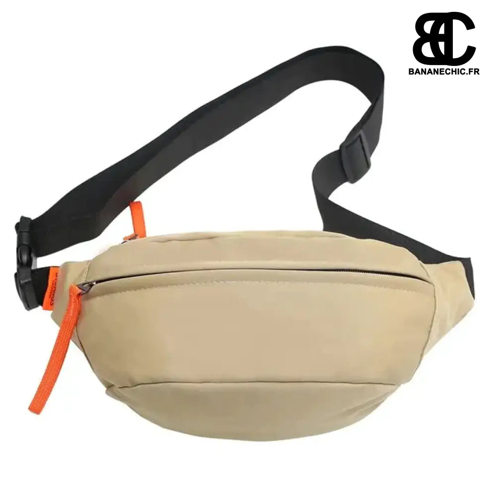 Sac bandoulière oversize noir cuir - Khaki - banane - Banane