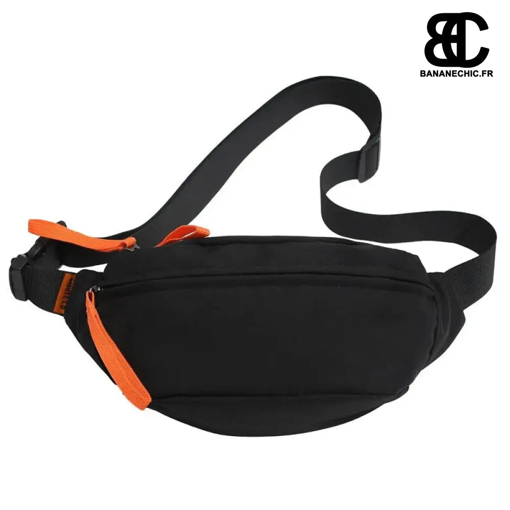 Sac bandoulière oversize noir cuir - banane - Banane Chic ™