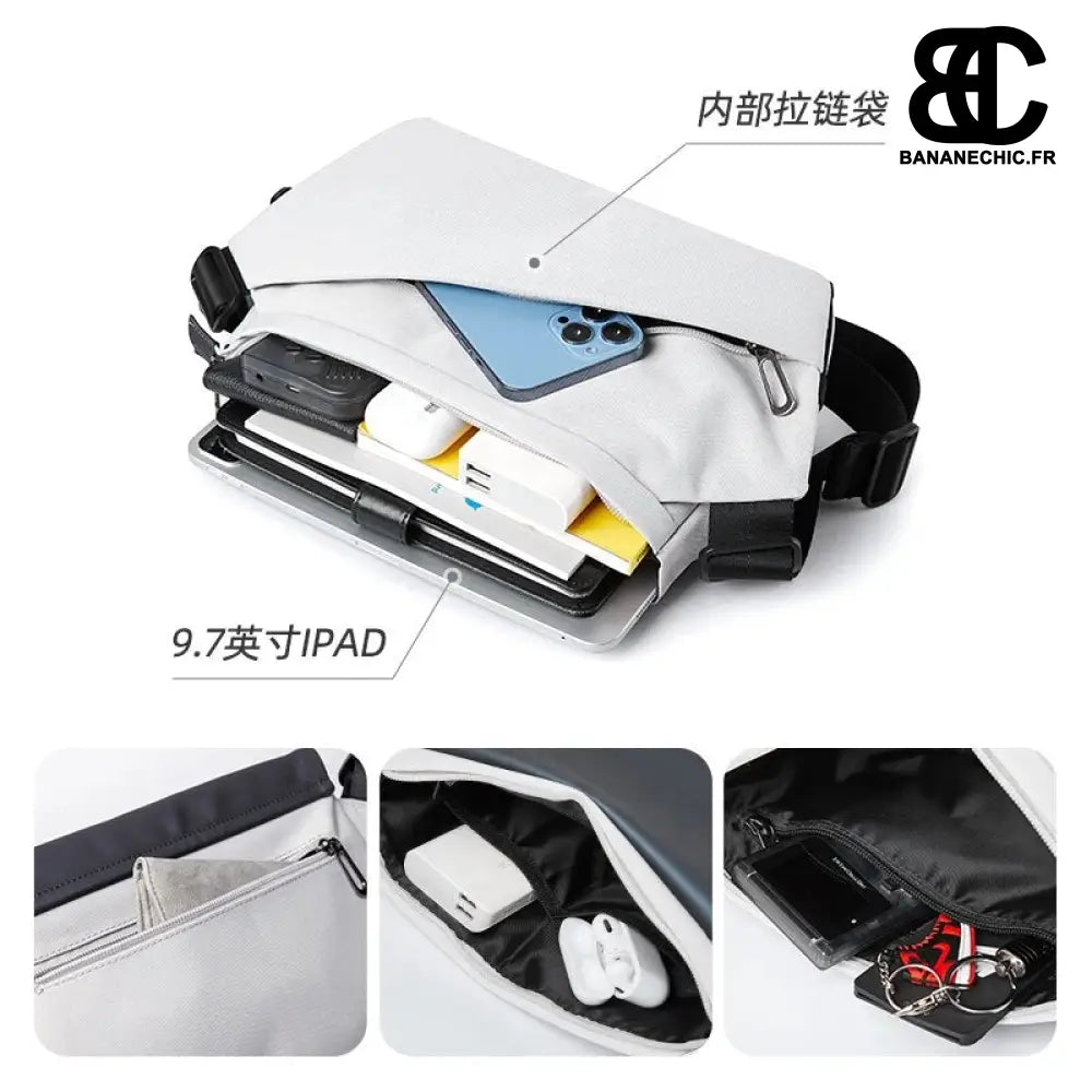 Sac bandoulière souple oversize noir. - banane - Banane Chic