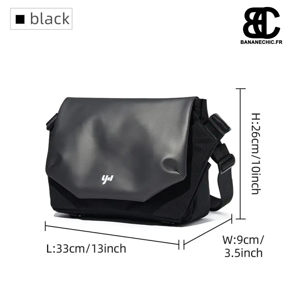 Sac bandoulière souple oversize noir. - L-12.9inch IPad-B -