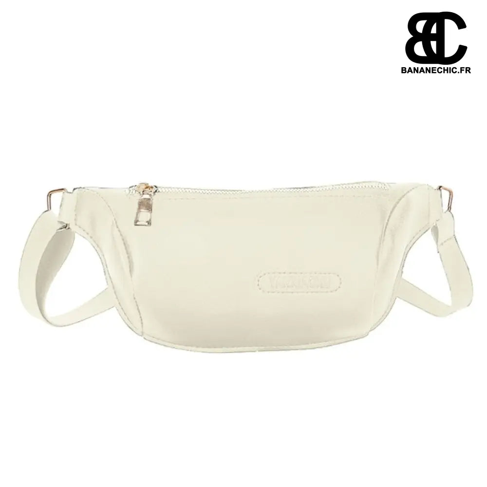 Sac Femme Banane Simili Cuir - Blanc - Sac Banane - Banane