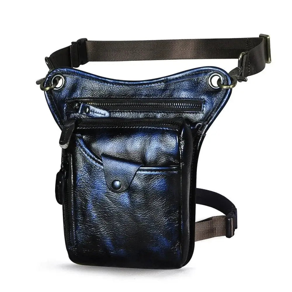 Sac jambe bleu moto homme brillant - Bleu - banane - Banane