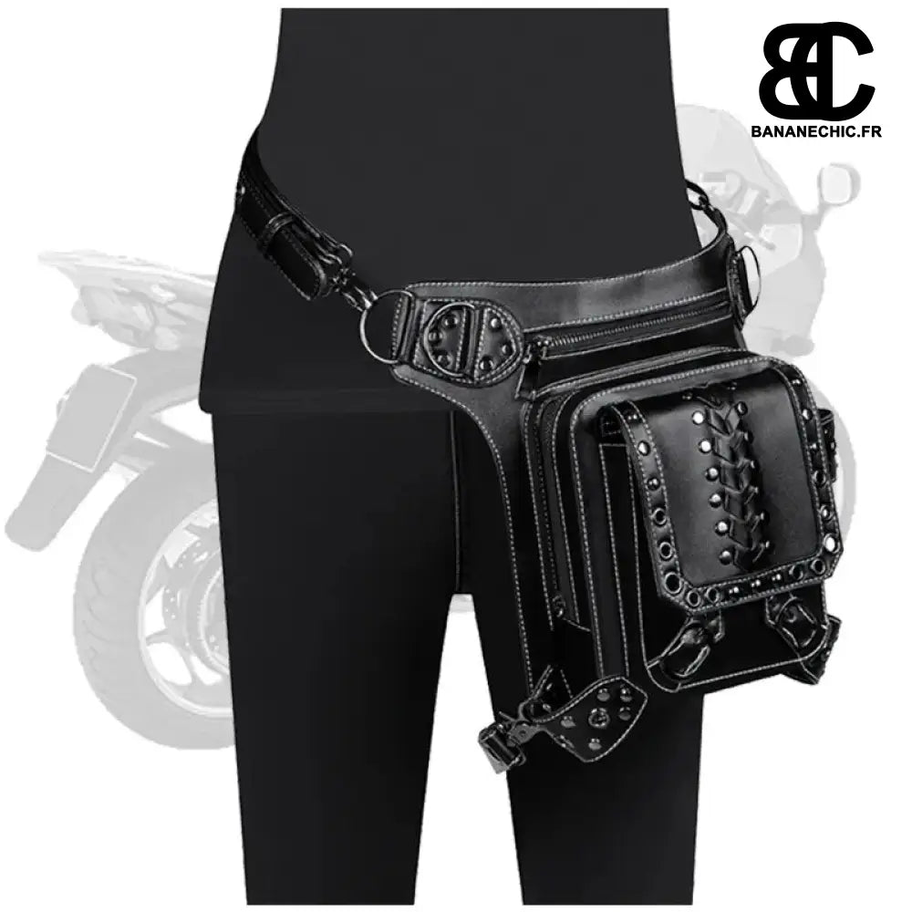 Sac jambe chic moto femme - Noir - banane - Banane Chic ™
