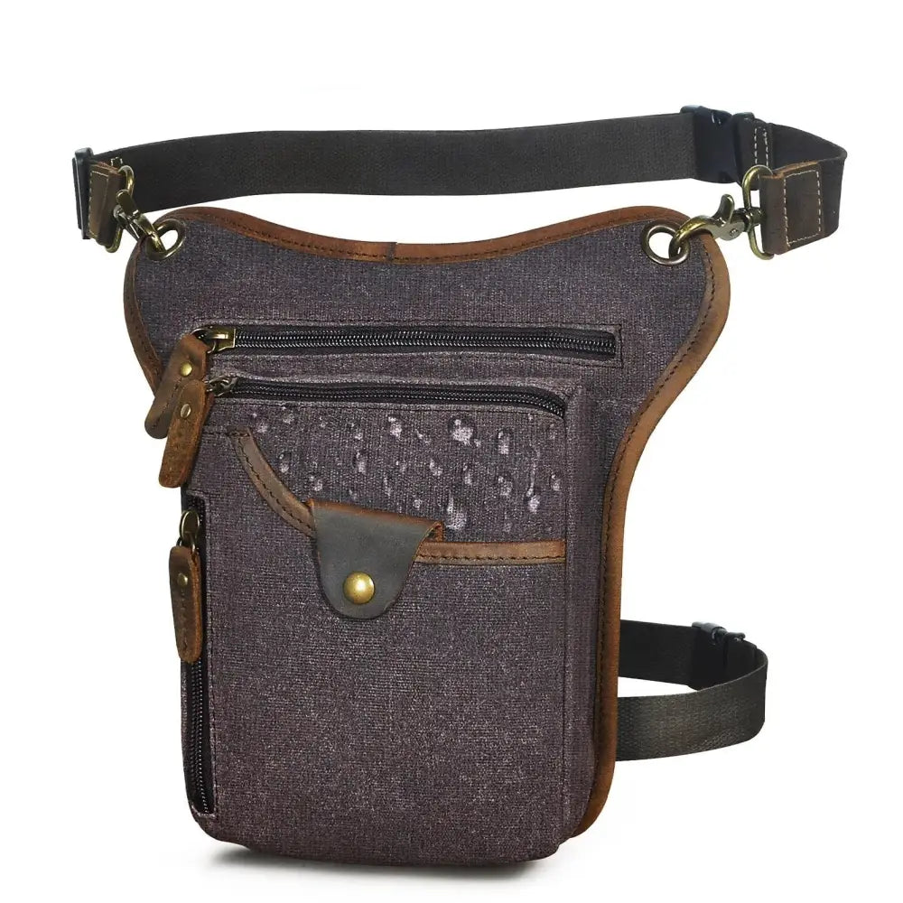 Sac jambe marron étanche moto - Café - banane - Banane Chic