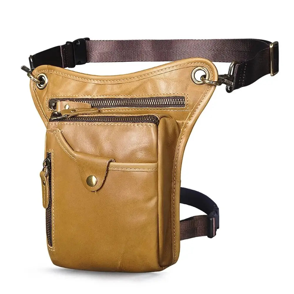 Sac jambe marron homme moto - Jaune - banane - Banane Chic ™