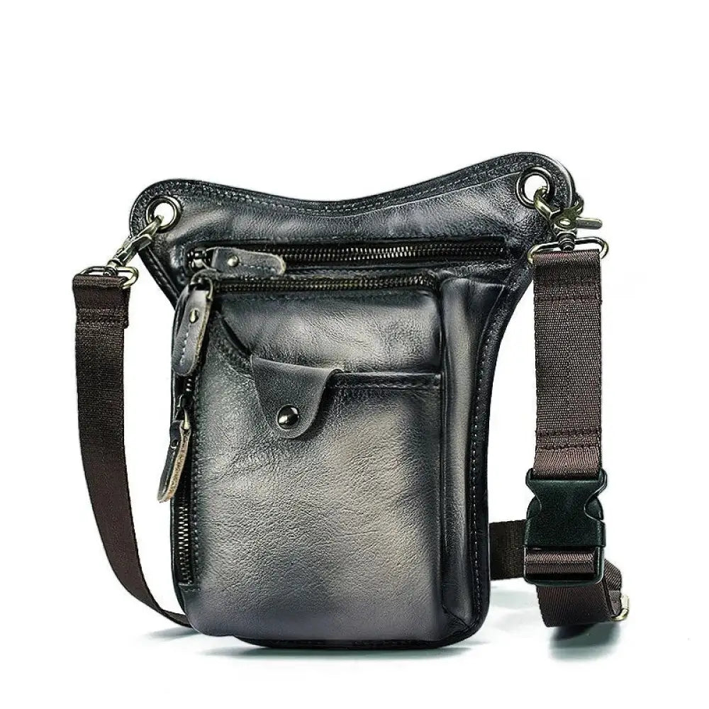 Sac moto cuir homme jambe - Délaver - banane - Banane Chic ™