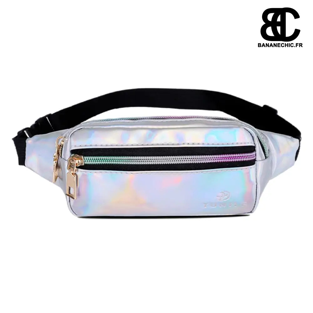 Sacoche banane brillante holographique - Argent - Banane -