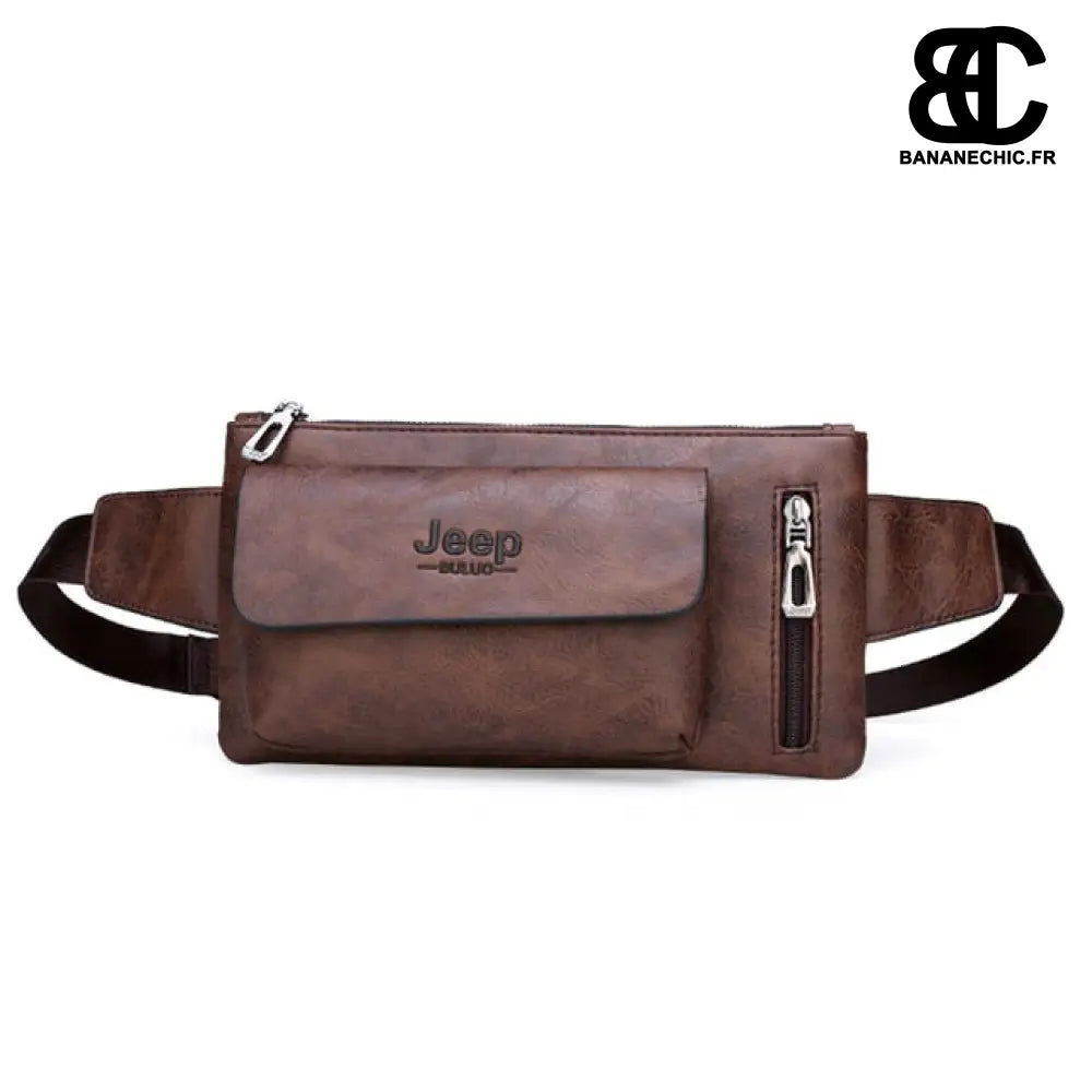 Sacoche Banane Cuir Homme Luxe - Marron - Banane - Banane