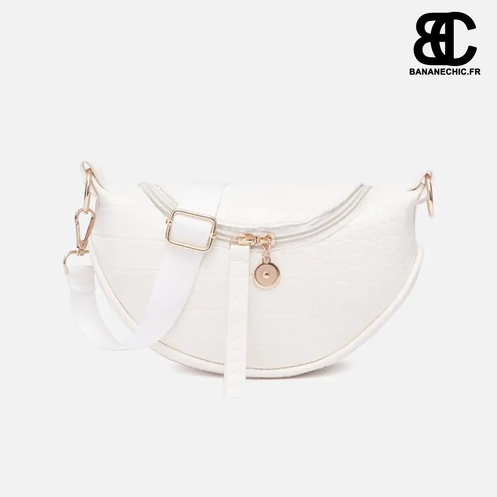 Sacoche banane en cuir chic femme - White - Banane - Banane