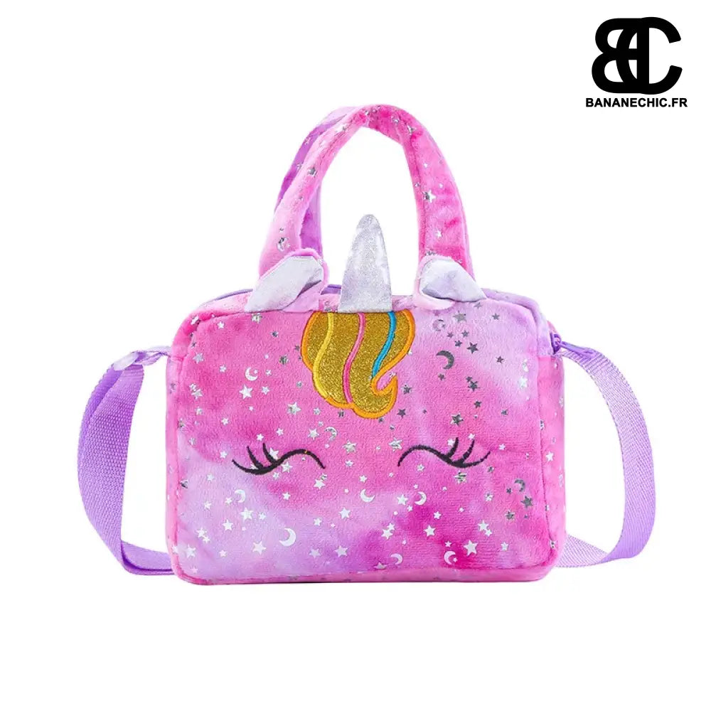 Sacoche bandoulière kawai fille rose - Violet - banane -