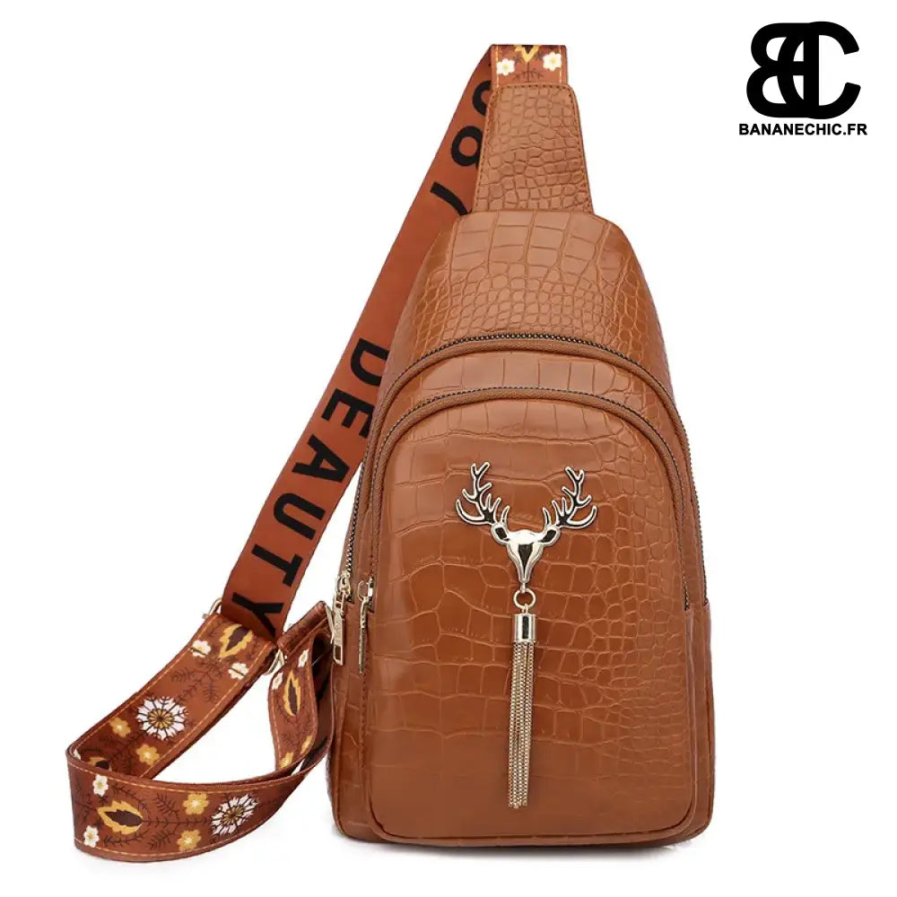 Sacoche bandoulière vert élégant - Marron - banane - Banane