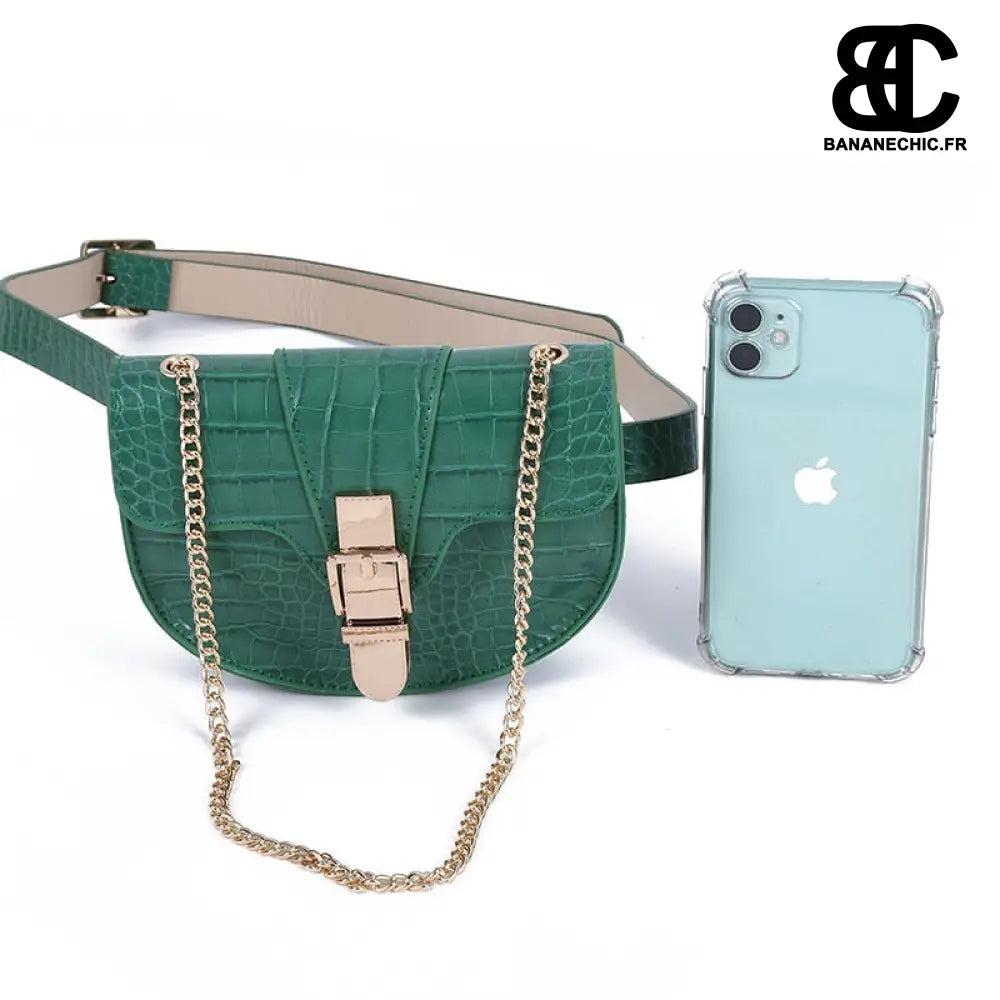 Sacoche chic cuir croco femme - banane - Banane Chic ™