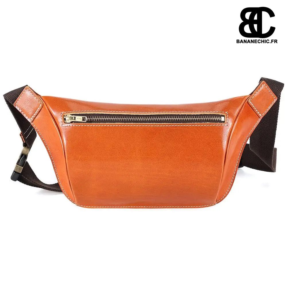 Sacoche cuir verni homme - Orange - Banane - Banane Chic ™