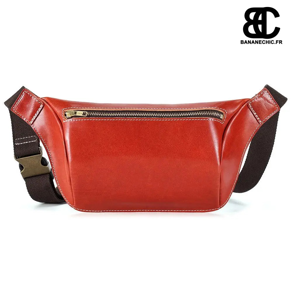 Sacoche cuir verni homme - Rouge - Banane - Banane Chic ™