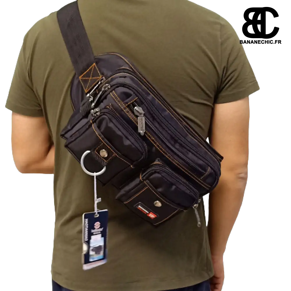 Sacoche homme aventure multipoches - banane - Banane Chic ™