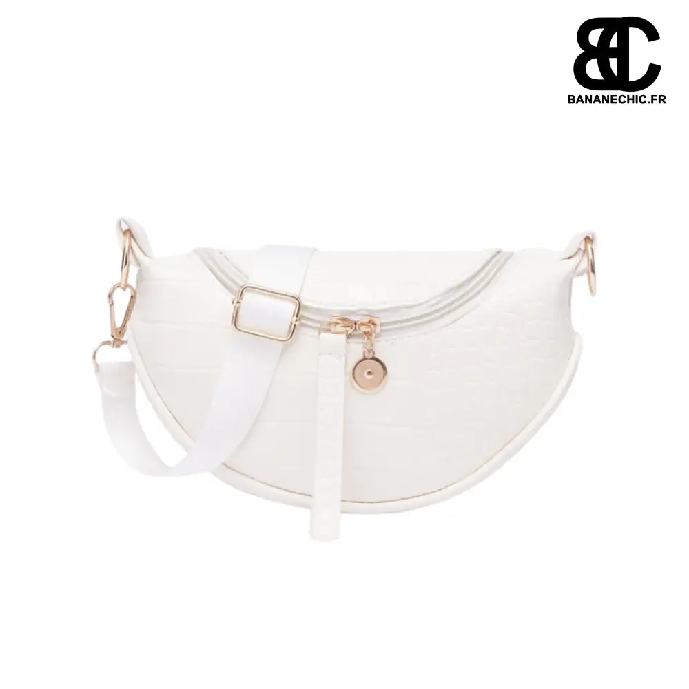 Sacoches en cuir femme - Blanc - Sac Banane - Banane Chic ™