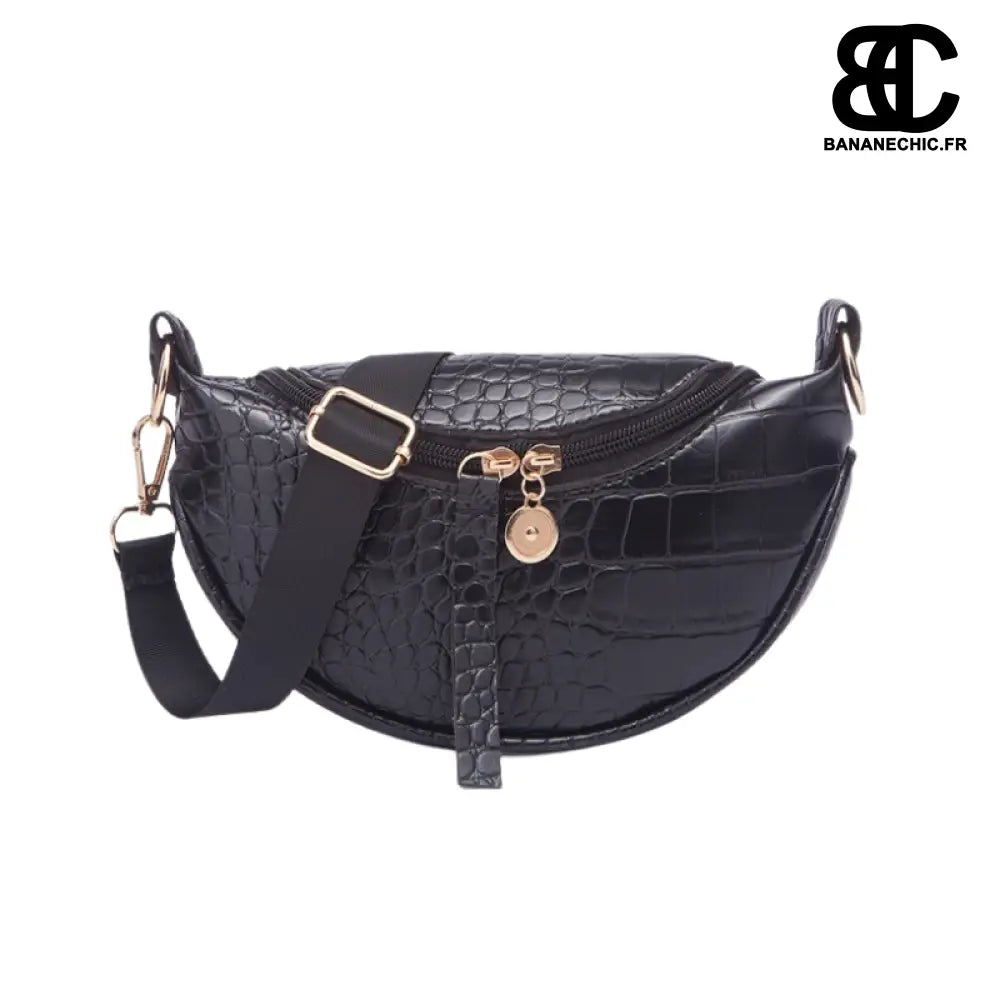 Sacoches en cuir femme - Noir - Sac Banane - Banane Chic ™