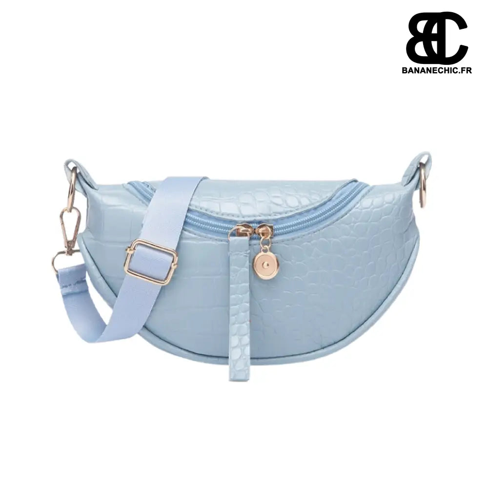 Sacoches en cuir femme - Bleu - Sac Banane - Banane Chic ™